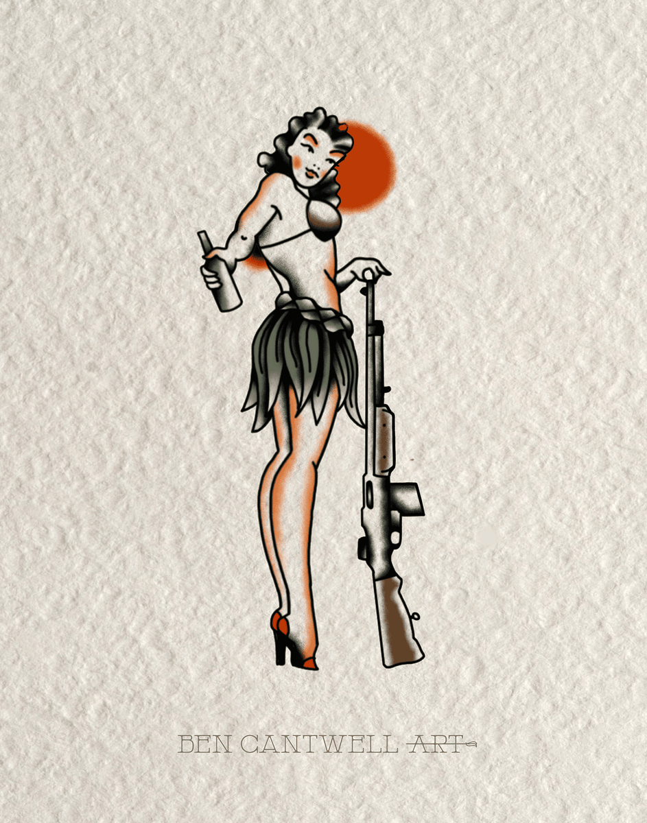 WW2 Pin-Up Girl - BAR – Ben Cantwell Art
