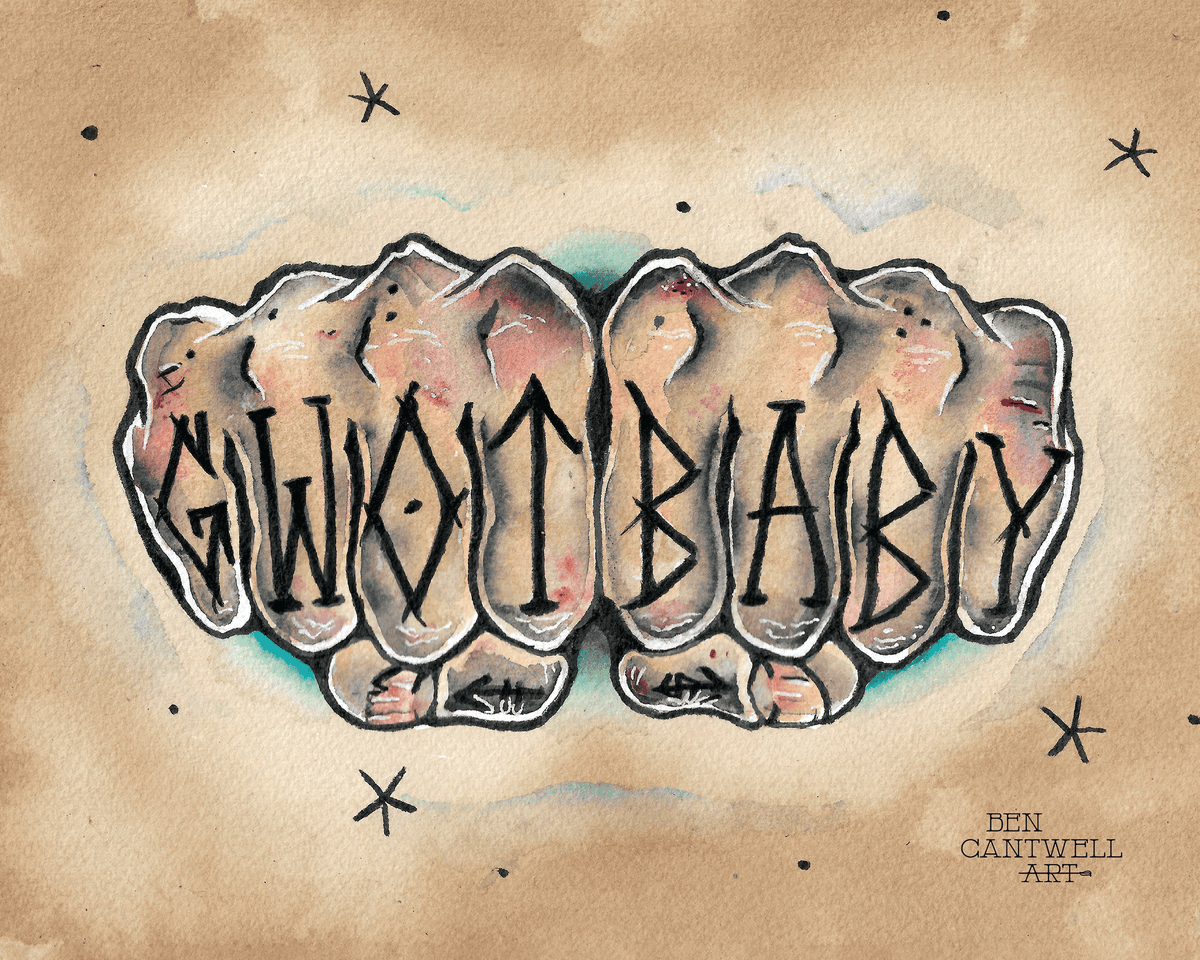 GWOT baby knuckle tattoo Ben Cantwell Art