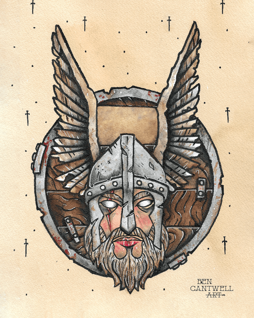 Viking Head and Shield