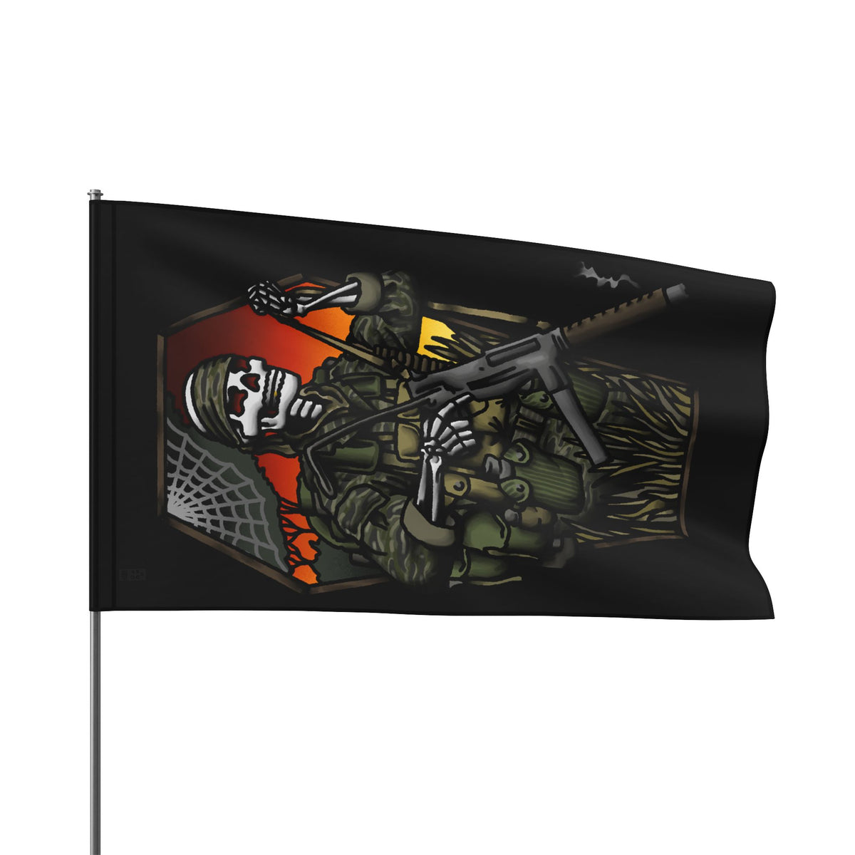 Vietnam Special Forces Coffin Skeleton - Flag – Ben Cantwell Art