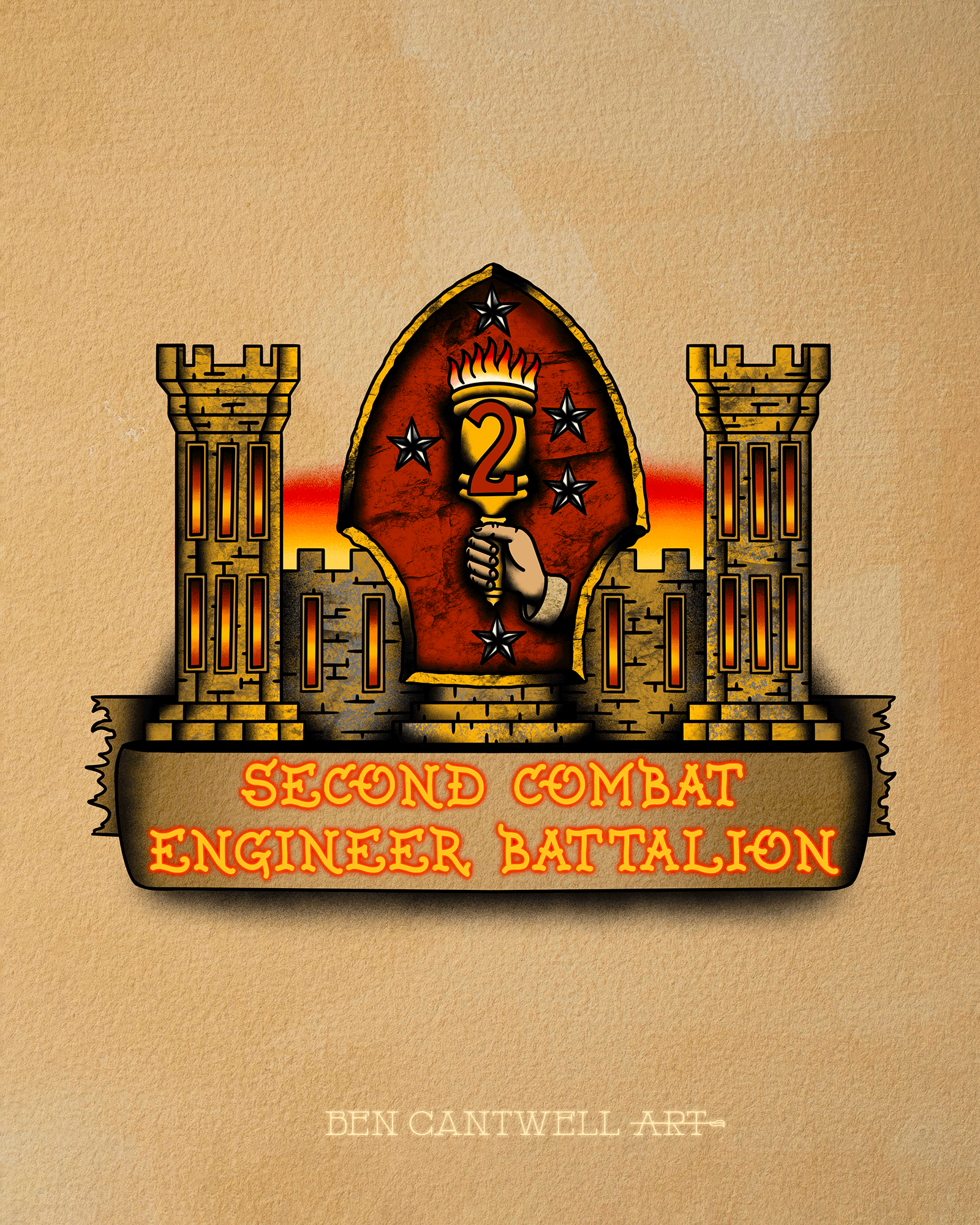 2nd Combat Engineer Battalion CEB – Ben Cantwell Art