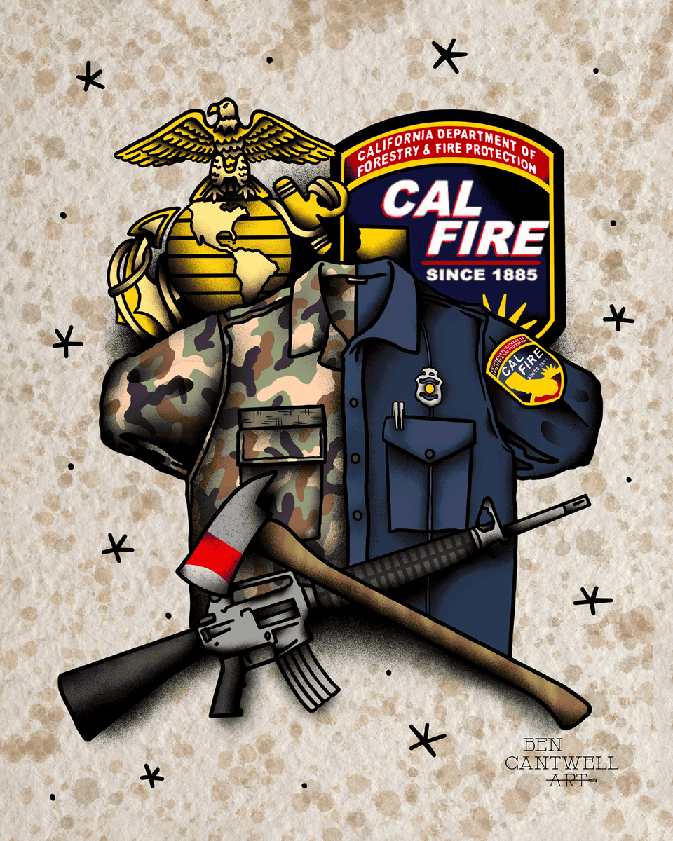 Marines and Cal Fire Uniform – Ben Cantwell Art