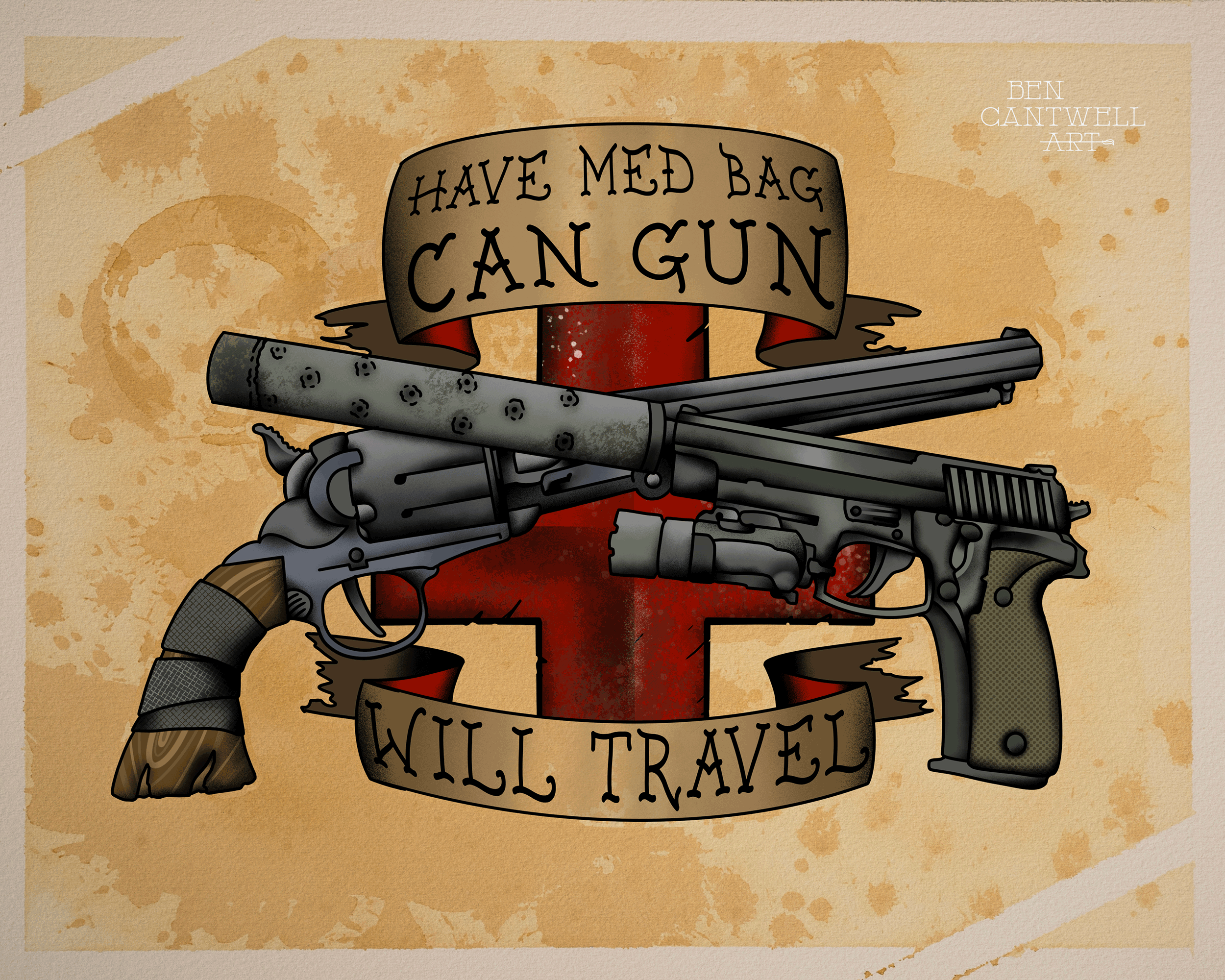 Have med bag, can gun, will travel – Ben Cantwell Art Have med bag, can gun, will travel – Ben Cantwell Art