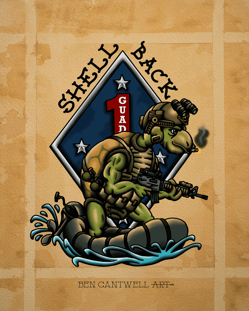 Shellback Turtle 1st Marine Division – Ben Cantwell Art