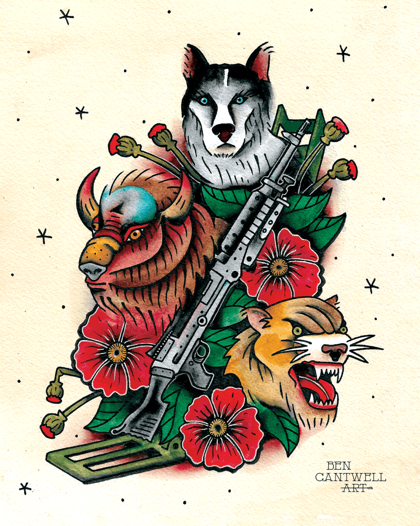 Machine Gun Artist Machine Gunner – Ben Cantwell Art