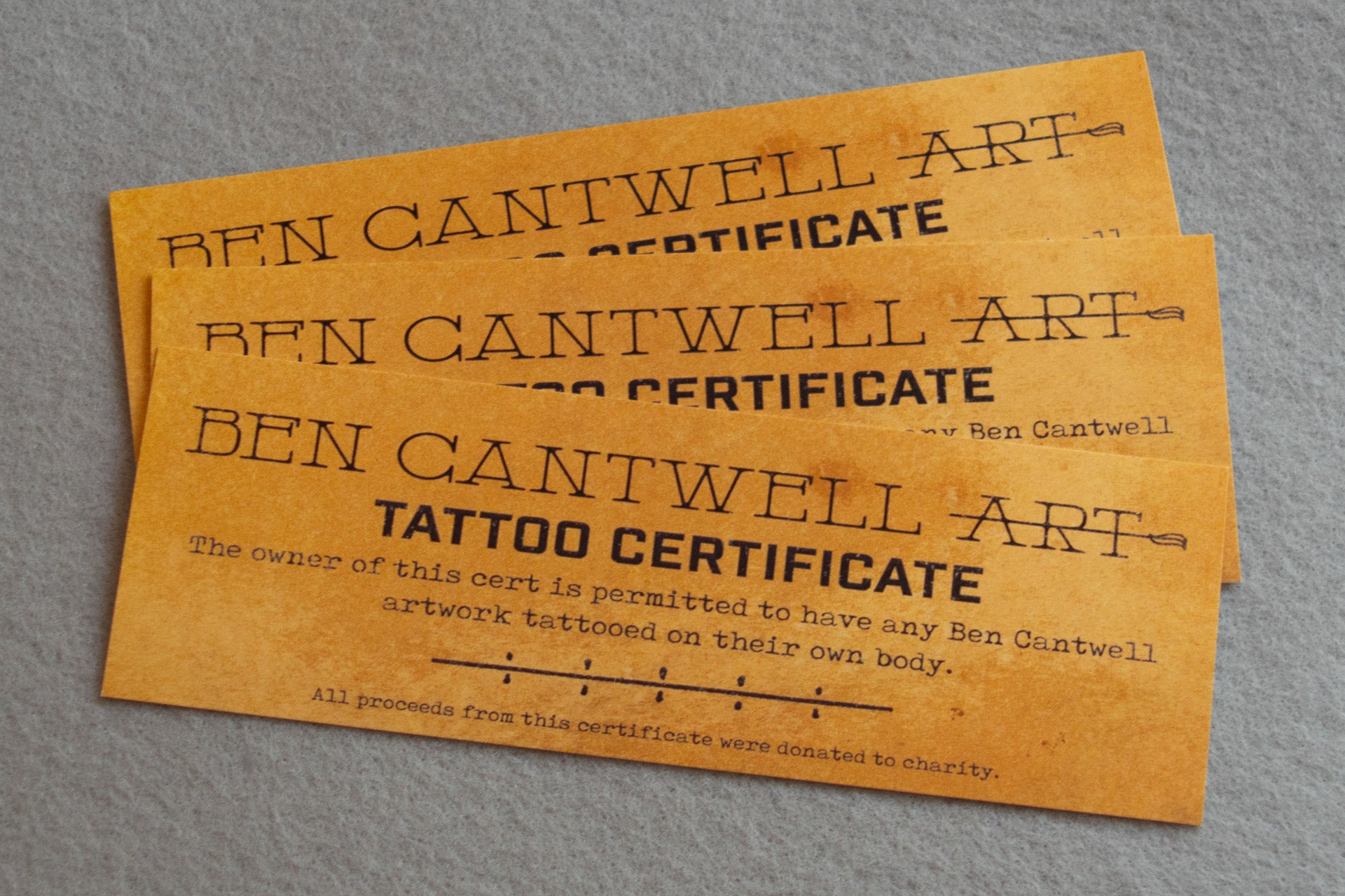 Tattoo Gift Certificate — SLIPPING SIDEWAYS